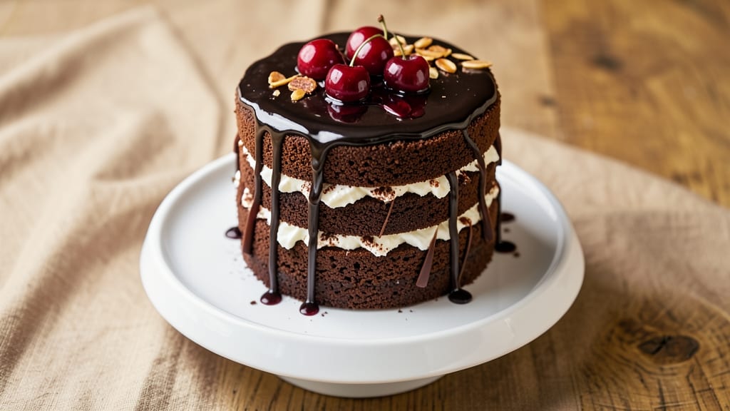 Black Forest Cake With Chocolate Ganache Recipe: Layers of Rich Chocolate and Cherry Bliss