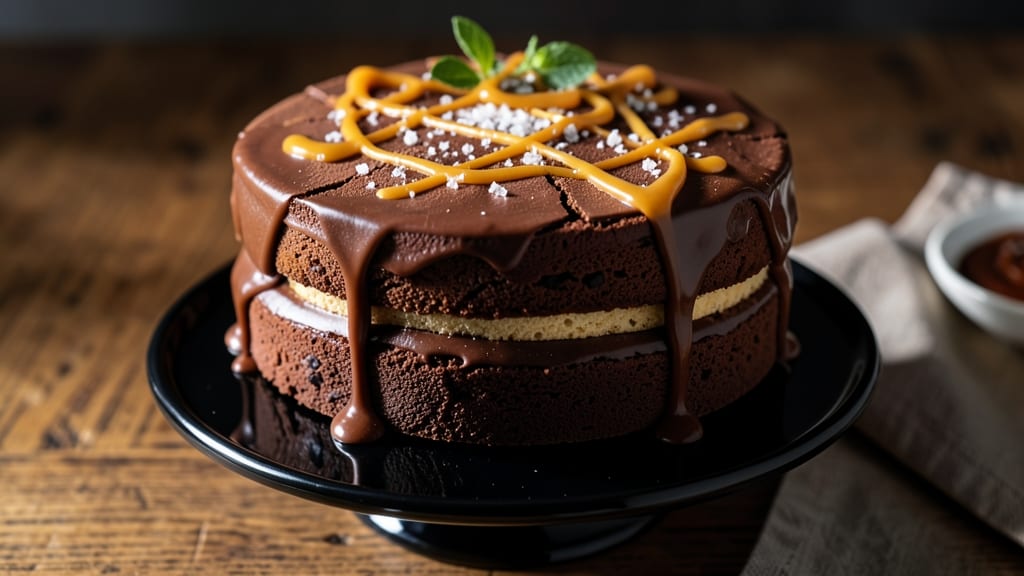 Bitter Chocolate Cake Recipe: Deep Dark Cocoa With Crunchy Toppers