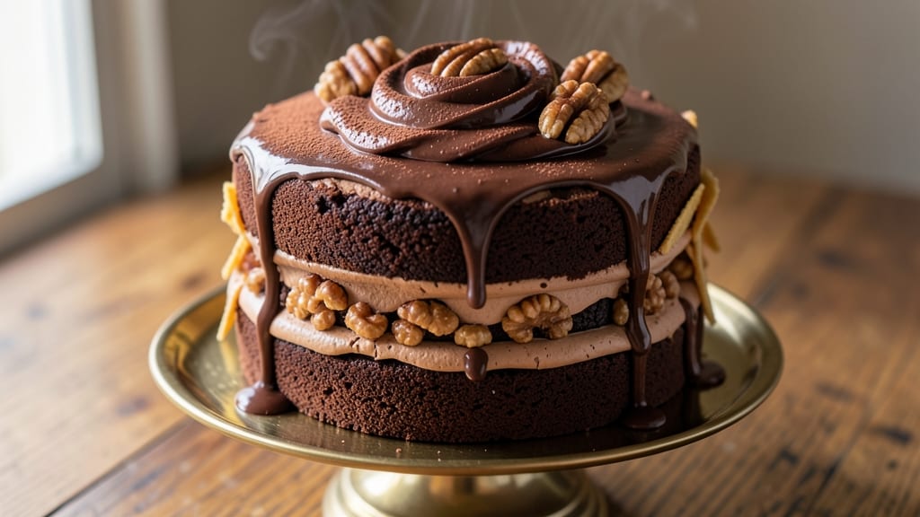 Best Chocolate Cake With Nuts Recipe: Fudgy Cocoa Layers and Toasted Crunch