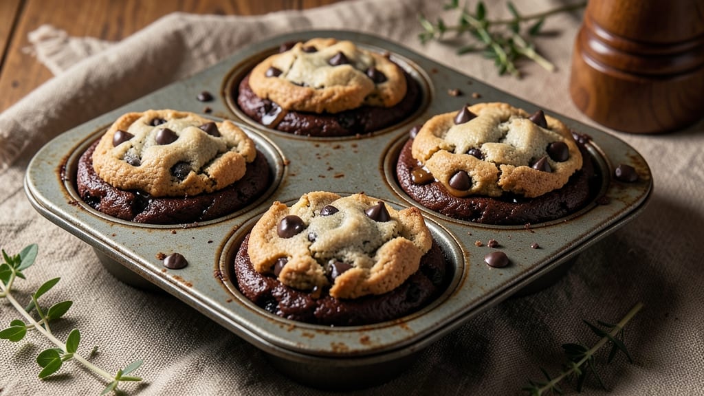 Brownie and Chocolate Chip Cookie Muffin Pan Recipe: Double-Duty Dessert Bites in One Bake