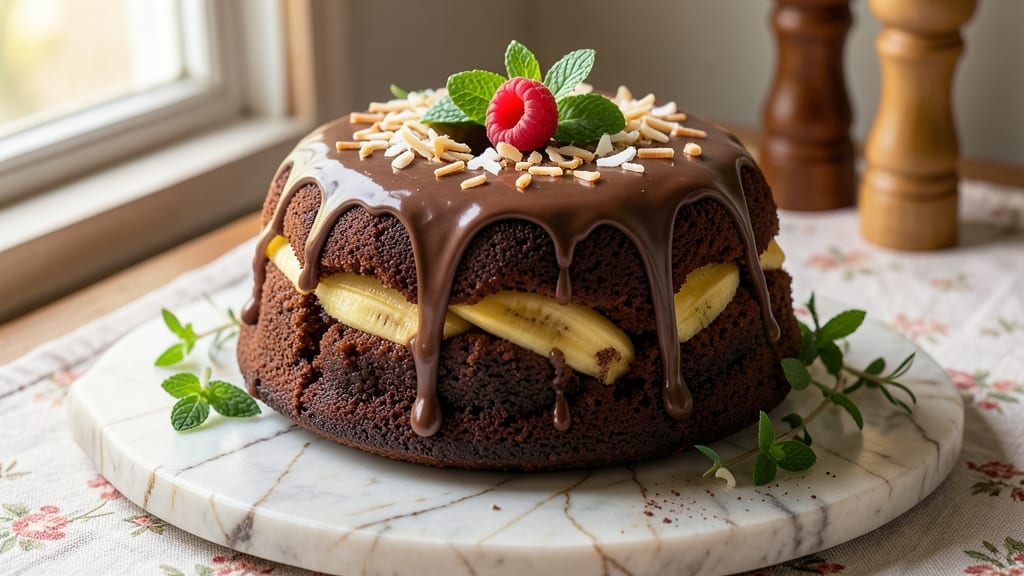 Banana Chocolate Bundt Cake Recipe: Swirled Moistness With Crispy Chocolate Crown