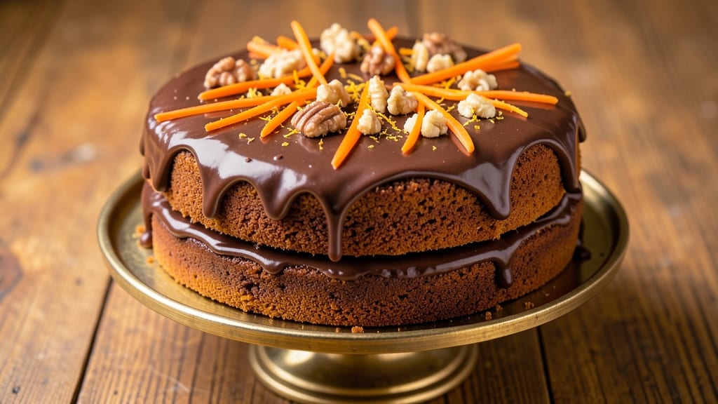 Carrot Cake With Chocolate Icing Recipe: Moist Spice Cake and Fudgy Frosting Fusion