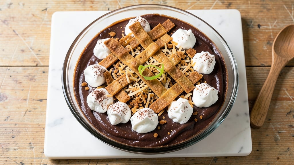 Bishop's Buffet Chocolate Ambrosia Pie Recipe: No-Bake Layers of Coconut Crunch and Creamy Fudge