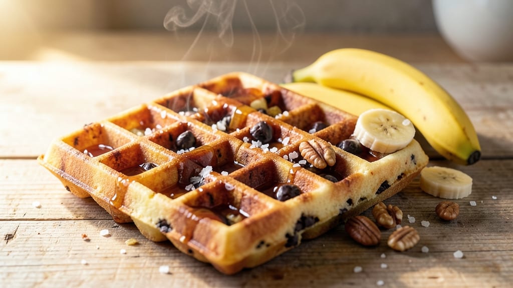 Banana Chocolate Chip Waffle Recipe: Fluffy Stacks With Warm Spice and Melty Chunks